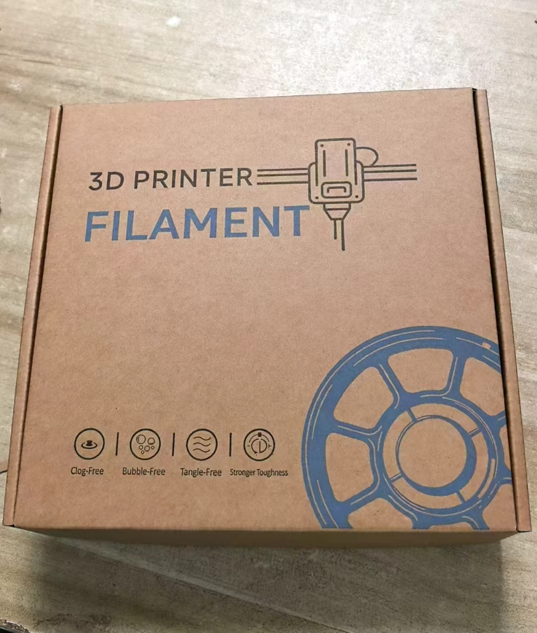 Kraft filament box with print